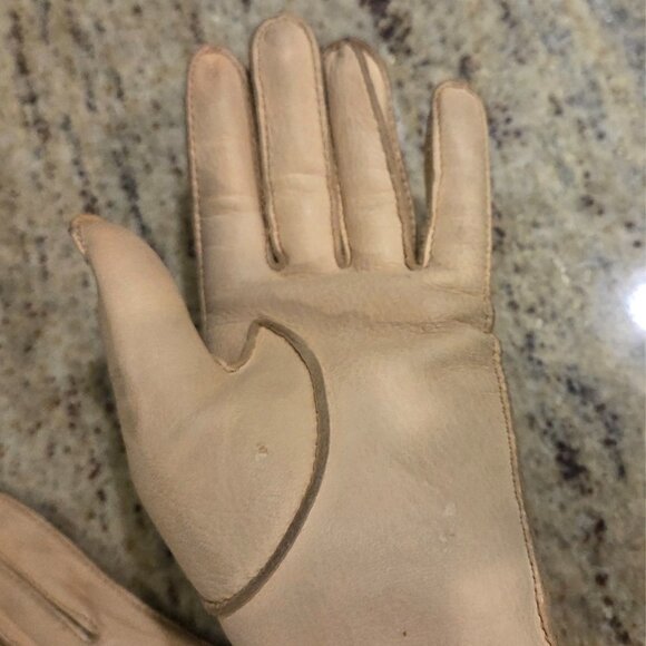 Vintage Womens Size S 6.5 Tan Deerskin Leather Gloves - Picture 15 of 16